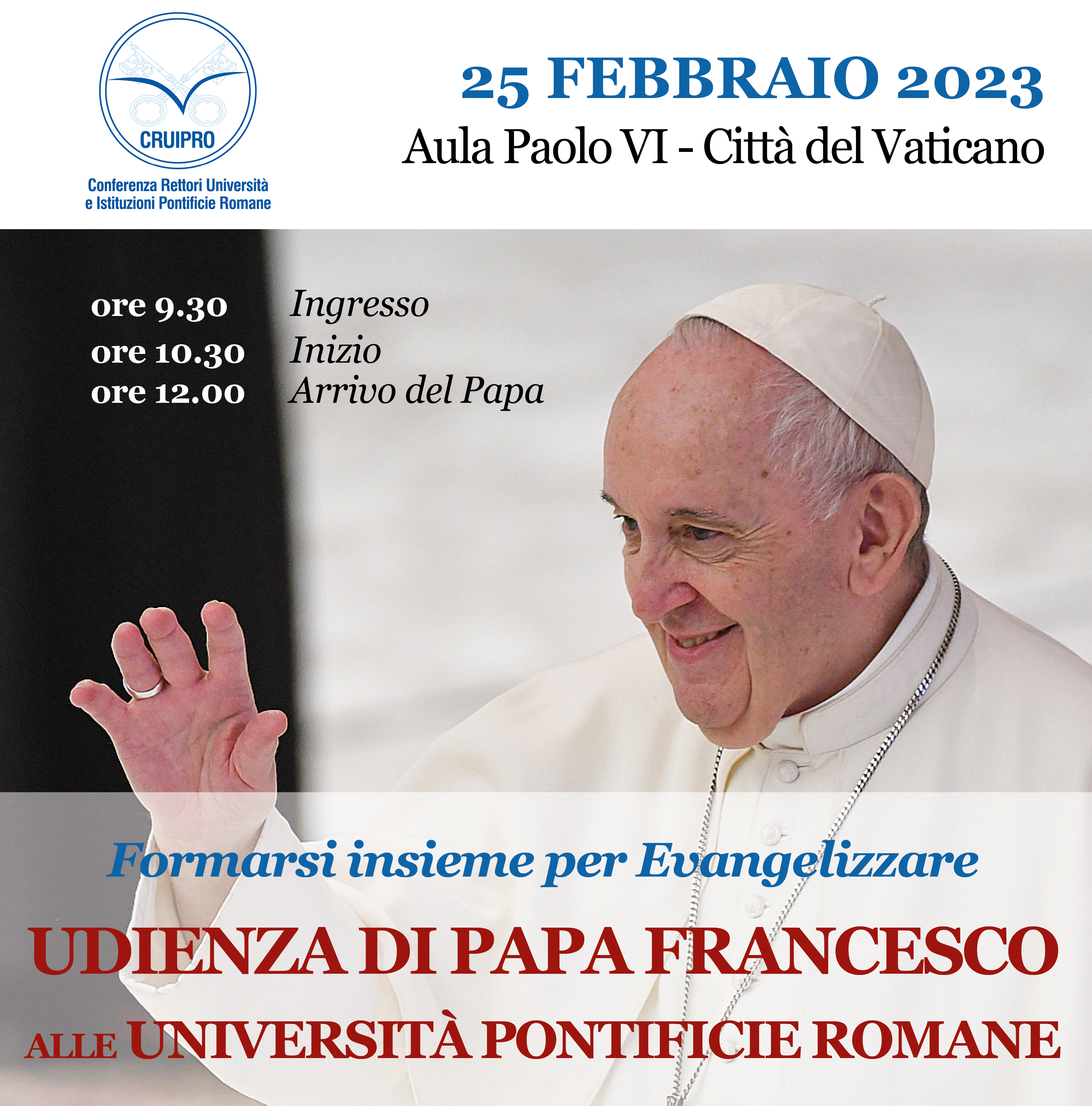 El Papa Francisco se reunirá con las Universidades e Instituciones  Pontificias de Roma | Pontificia Università della Santa Croce